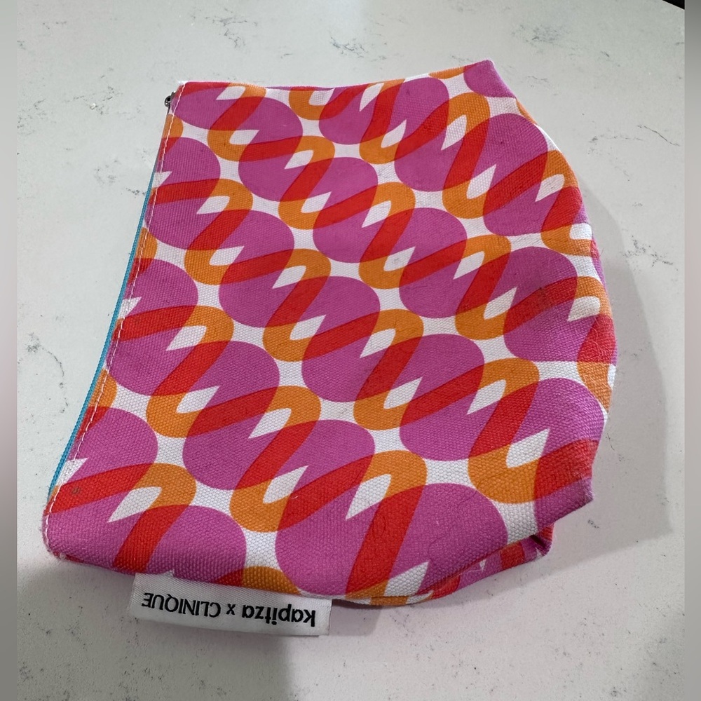 Pink & Orange Patterned Makeup Bag